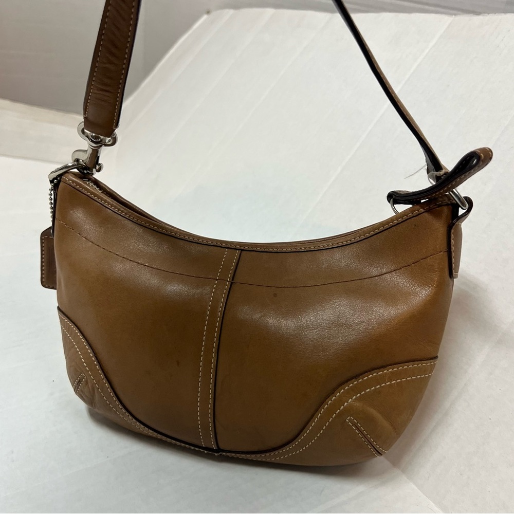 COACH Soho Mini Hobo Camel Tan Leather Crescent Y2K Shoulder Bag 4283 - Picture 8 of 10